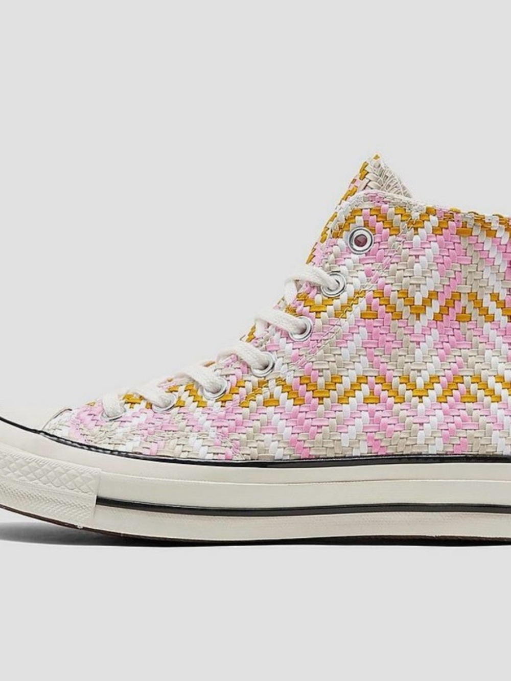 Converse All Star Pink “Culture Weave” High-Top Sneakers 10.5 Women’s - Picture 3 of 6